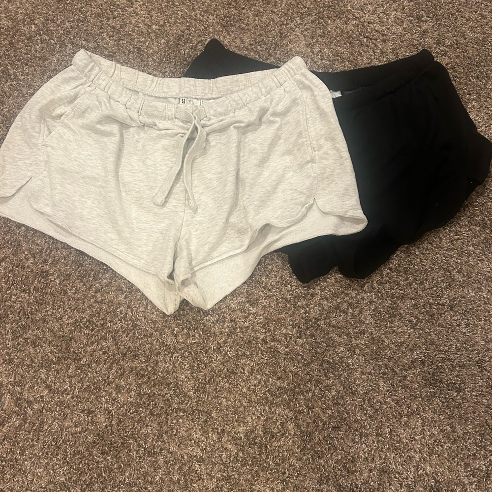 Divided Athletic Shorts in Gray and Black